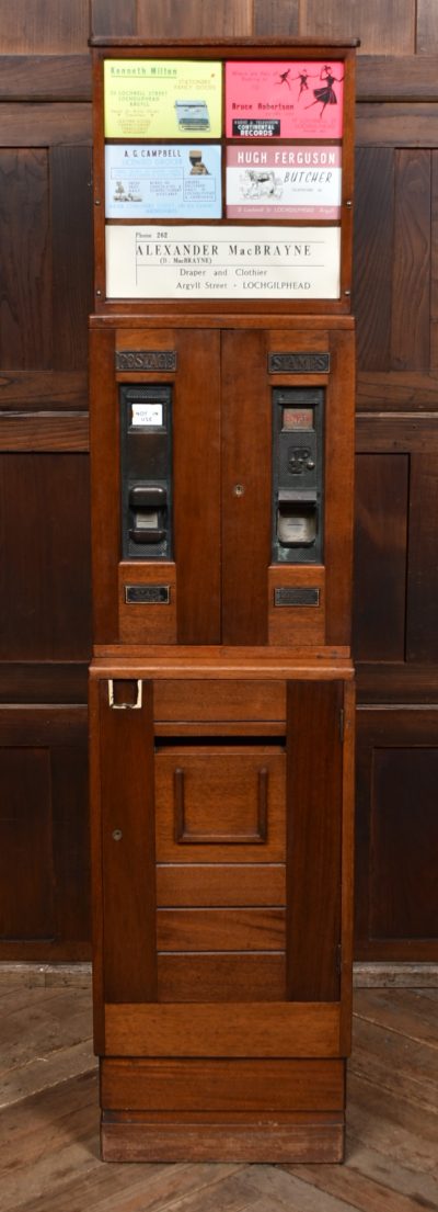 Vintage Mahogany Post Box And Stamp Vending Machine SAI3584 - Image 3