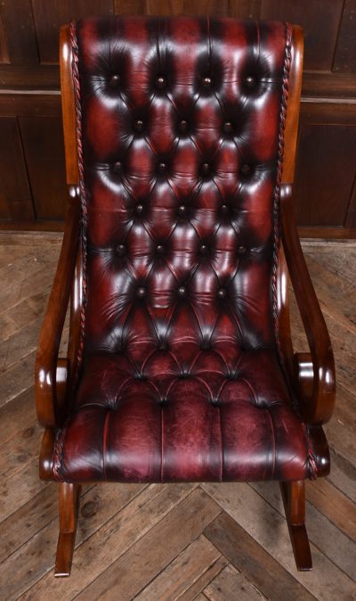 Mahogany Chesterfield Slipper Chair SAI3575 - Image 4