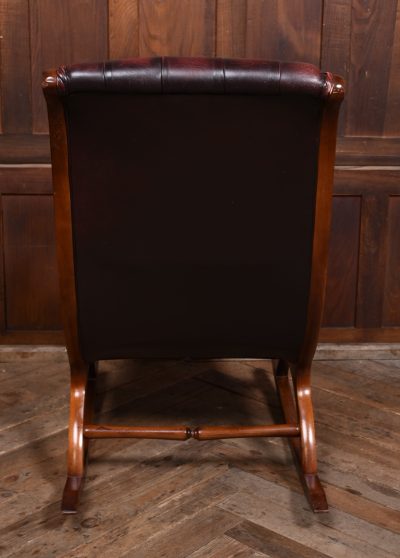 Mahogany Chesterfield Slipper Chair SAI3575 - Image 6