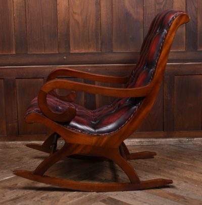 Mahogany Chesterfield Slipper Chair SAI3575 - Image 7