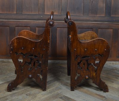 Pair Of Victorian Oak Hall Chairs SAI3554 - Image 11