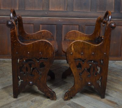 Pair Of Victorian Oak Hall Chairs SAI3554 - Image 17