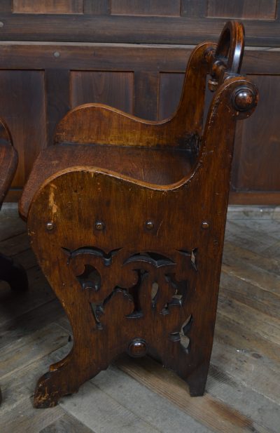 Pair Of Victorian Oak Hall Chairs SAI3554 - Image 18