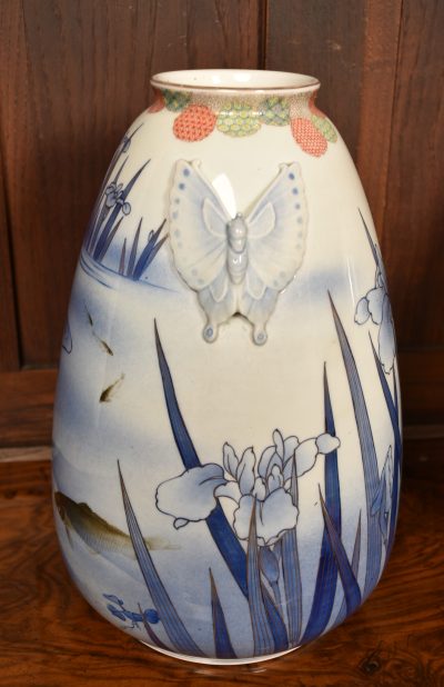 Pair of Japanese Nishikide Pear Shaped Vases SAI3580 - Image 6