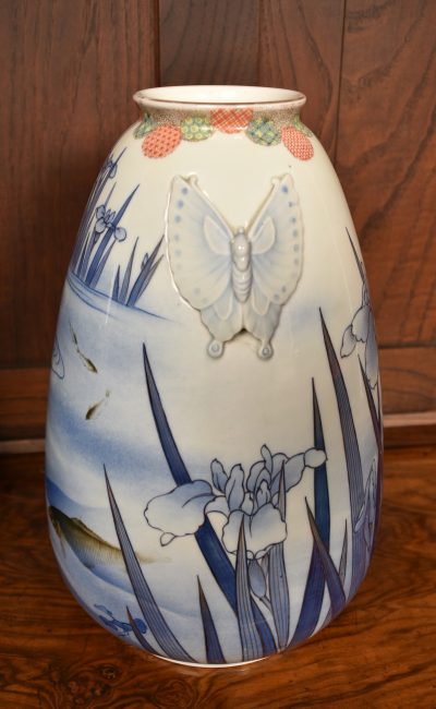 Pair of Japanese Nishikide Pear Shaped Vases SAI3580 - Image 7