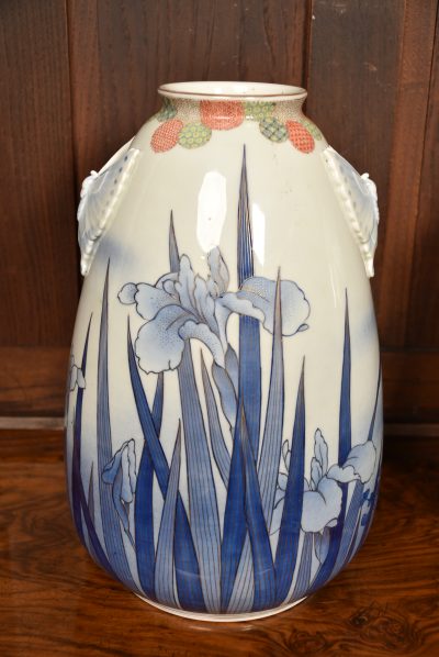 Pair of Japanese Nishikide Pear Shaped Vases SAI3580 - Image 9