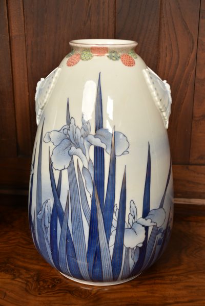 Pair of Japanese Nishikide Pear Shaped Vases SAI3580 - Image 10