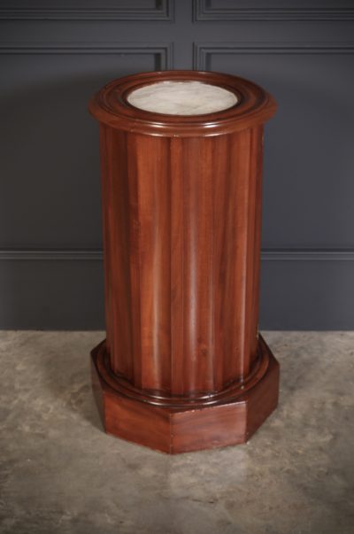 Fluted Mahogany Cylindrical Bedside Cabinet - Image 6