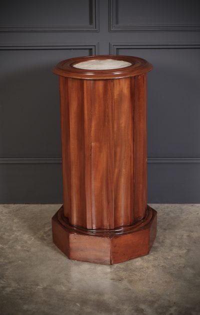 Fluted Mahogany Cylindrical Bedside Cabinet - Image 2