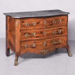 Exceptional French Marble-Top Serpentine-Front Inlaid Rosewood Commode commode Antique Chests