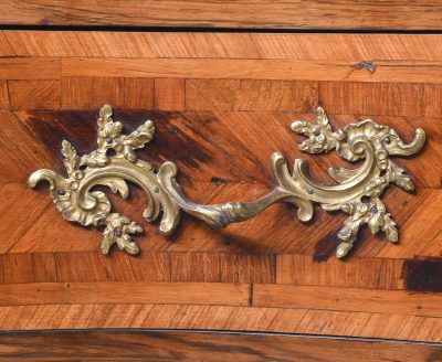 Exceptional French Marble-Top Serpentine-Front Inlaid Rosewood Commode - Image 7