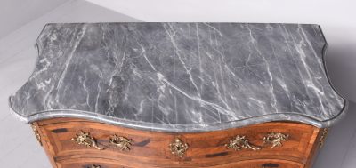 Exceptional French Marble-Top Serpentine-Front Inlaid Rosewood Commode - Image 10
