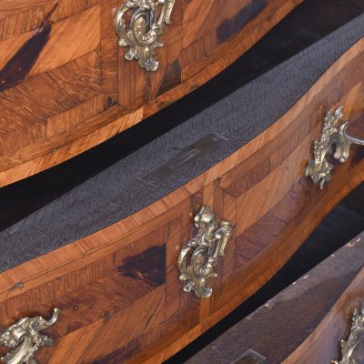 Exceptional French Marble-Top Serpentine-Front Inlaid Rosewood Commode - Image 12