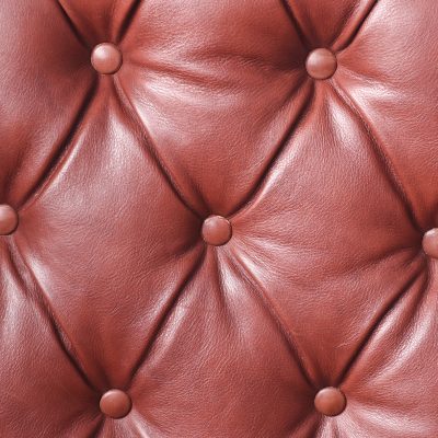 George III Style Button-Back Pale Burgundy Leather Upholstered Wing Chair - Image 6