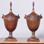 Pair of Exhibition Quality Adam Style Carved Urns Miscellaneous