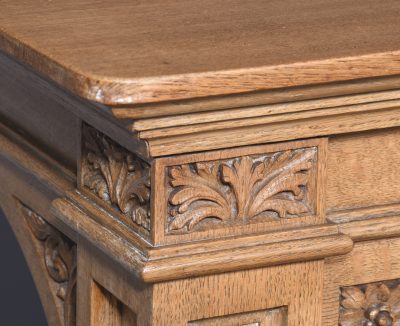 A Pair of Large Gothic Style Oak Side Tables - Image 5