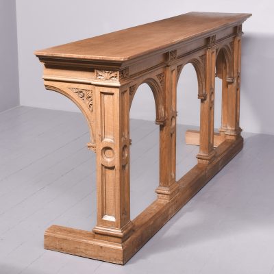 A Pair of Large Gothic Style Oak Side Tables - Image 7
