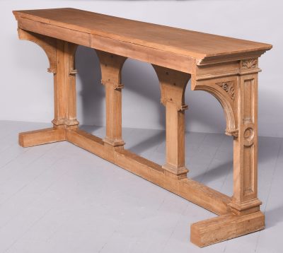 A Pair of Large Gothic Style Oak Side Tables - Image 8