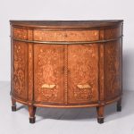 Dutch Marquetry Bow Fronted Commode commode Antique Cabinets