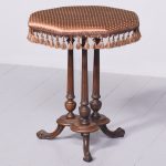 Victorian Upholstered Occasional Table Antique Furniture