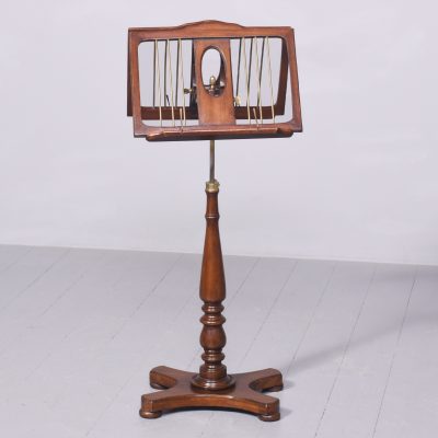 Handmade Regency-Style Mahogany Adjustable Duet Music Stand - Image 13