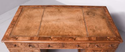 Quality Large Mid-Victorian, Free-Standing Burr Walnut Pedestal Desk - Image 3