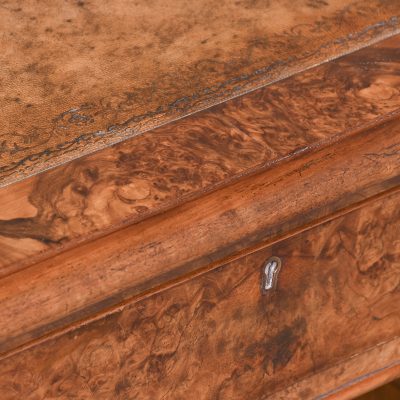 Quality Large Mid-Victorian, Free-Standing Burr Walnut Pedestal Desk - Image 7