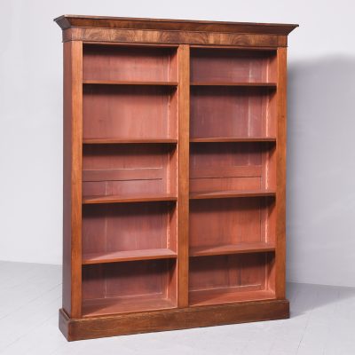 Early Victorian Mahogany Tall Two-Section Open Bookcase - Image 2