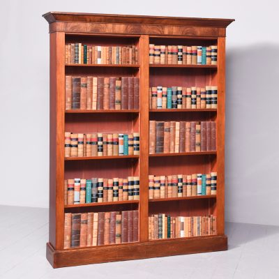 Early Victorian Mahogany Tall Two-Section Open Bookcase