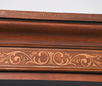 19th Century Sheraton-Style Inlaid Mahogany Breakfront Bookcase - Image 9