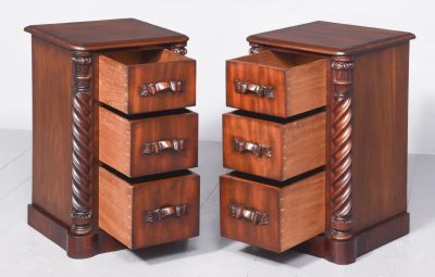 Pair of Mid-Victorian Carved Mahogany Small Chest of Drawers/Bedside Lockers - Image 7