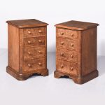 Pair of Mid-Victorian Burr-Walnut Small Chest/Bedside Lockers bedside Antique Chest Of Drawers