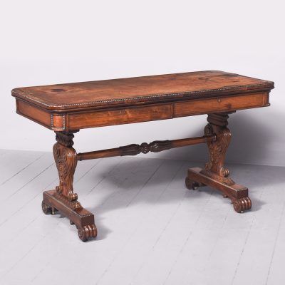 Free Standing Regency Rosewood Library Table of Exceptional Quality