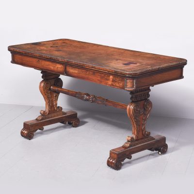Free Standing Regency Rosewood Library Table of Exceptional Quality - Image 11