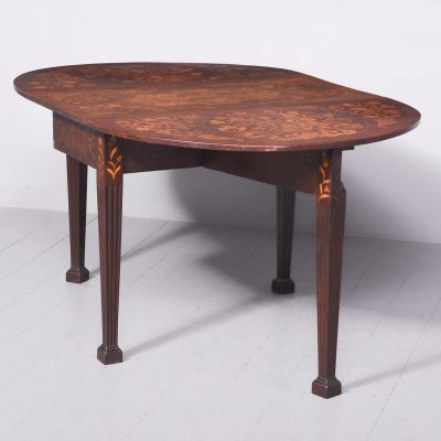 Dutch Marquetry Drop-Leaf Dining Table - Image 2