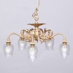 Elegant Gilded 5 lamp Chandelier Antique Lighting