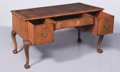Early Georgian-Style, Freestanding Figured Walnut Writing Desk - Image 9