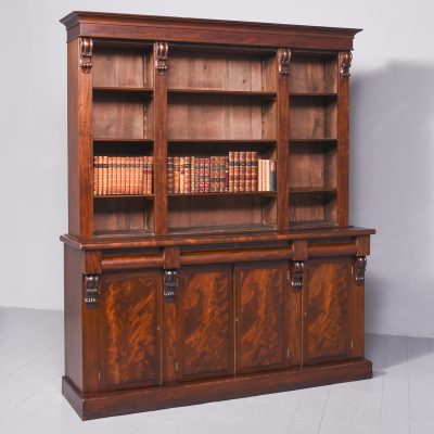 Early Victorian Scottish Mahogany Open Bookcase - Image 11