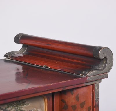 A Meiji Period Painted Shodana Cabinet on Stand - Image 9