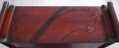 A Meiji Period Painted Shodana Cabinet on Stand - Image 11