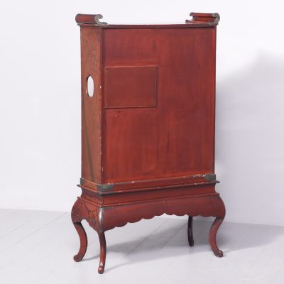 A Meiji Period Painted Shodana Cabinet on Stand - Image 16