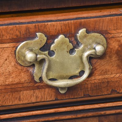 Early Georgian-Style Figured Walnut, Freestanding Kneehole Writing Desk - Image 8