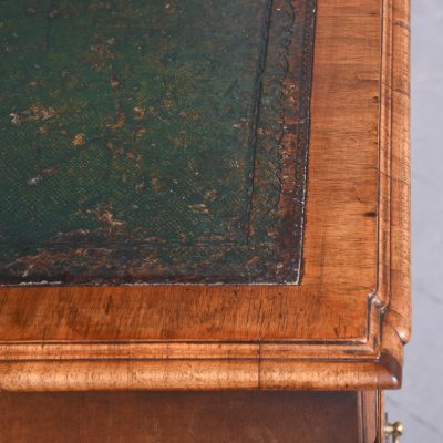 Early Georgian-Style Figured Walnut, Freestanding Kneehole Writing Desk - Image 10