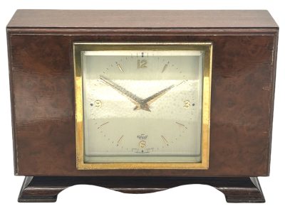 Stunning Vintage Art deco Elliott 8-Day Mantel Clock – Burr Walnut - Image 3