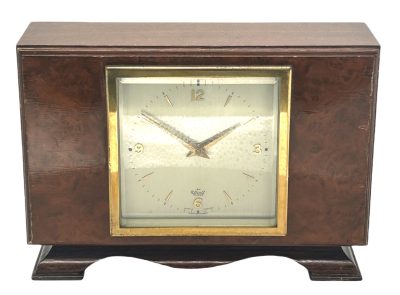 Stunning Vintage Art deco Elliott 8-Day Mantel Clock – Burr Walnut