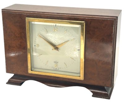 Stunning Vintage Art deco Elliott 8-Day Mantel Clock – Burr Walnut - Image 4
