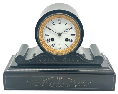 Victorian Drum Head Slate Mantel Clock – 8 Day striking Clock