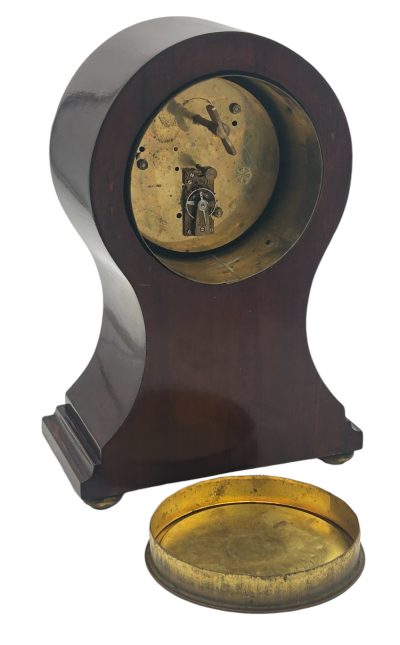 Gorgeous Edwardian Inlaid Balloon Shaped Mantel Clock – 8 Day Clock - Image 4