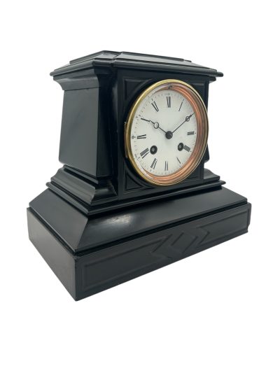 Sublime Edwardian architectural Slate Mantel Clock – 8 Day bell striking Clock - Image 2