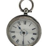 Fabulous Antique Key Wind Engraved Silver Case Fob Pocket Watch â ca 1880 collectible pocket watch Antique Watches